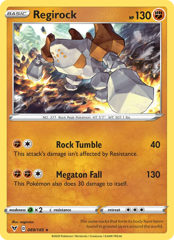 Regirock 89 — Vivid Voltage 89, Holofoil finish
