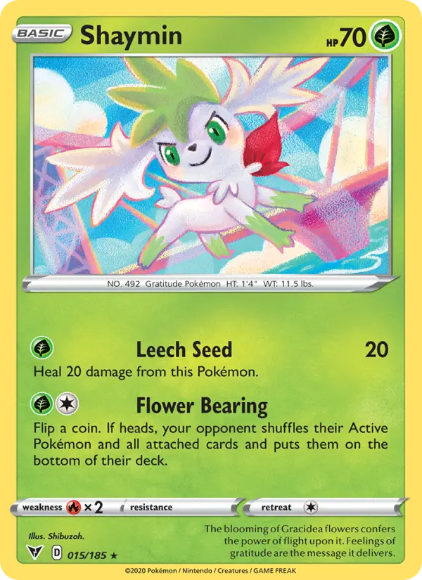 Shaymin 15 — Vivid Voltage 15, Holofoil finish