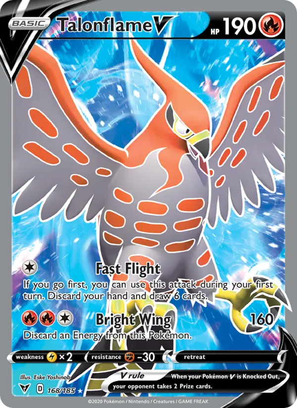 Talonflame V 168 — Vivid Voltage 168, Holofoil finish