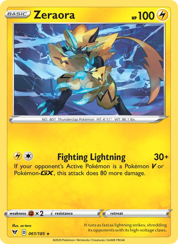 Zeraora 61 — Vivid Voltage 61, Holofoil finish
