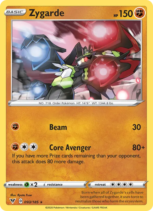 Zygarde 93 — Vivid Voltage 93, Holofoil finish