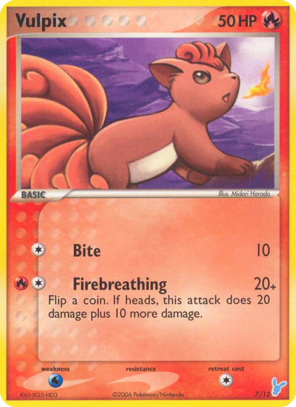 Vulpix 7 card from EX Trainer Kit 2 Minun
