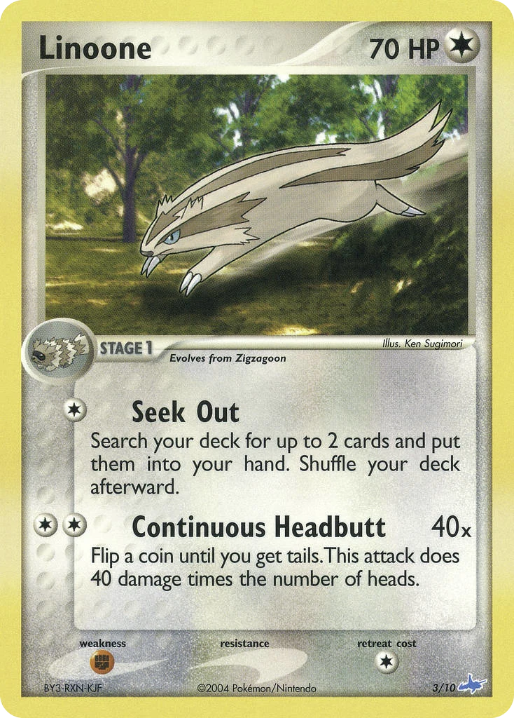 Linoone 3 card from EX Trainer Kit Latios