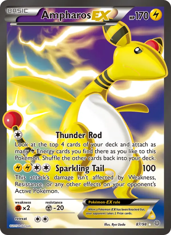 Ampharos-EX 87 — Ancient Origins 87, Holofoil finish