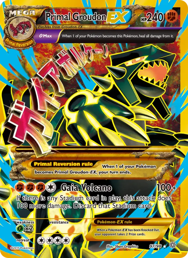 Primal Groudon-EX 97 card from Ancient Origins