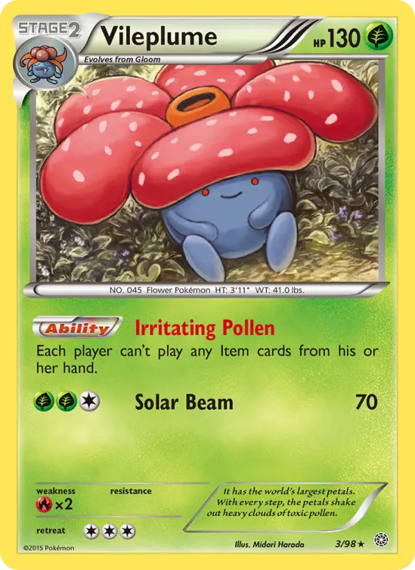 Vileplume 3 card from Ancient Origins