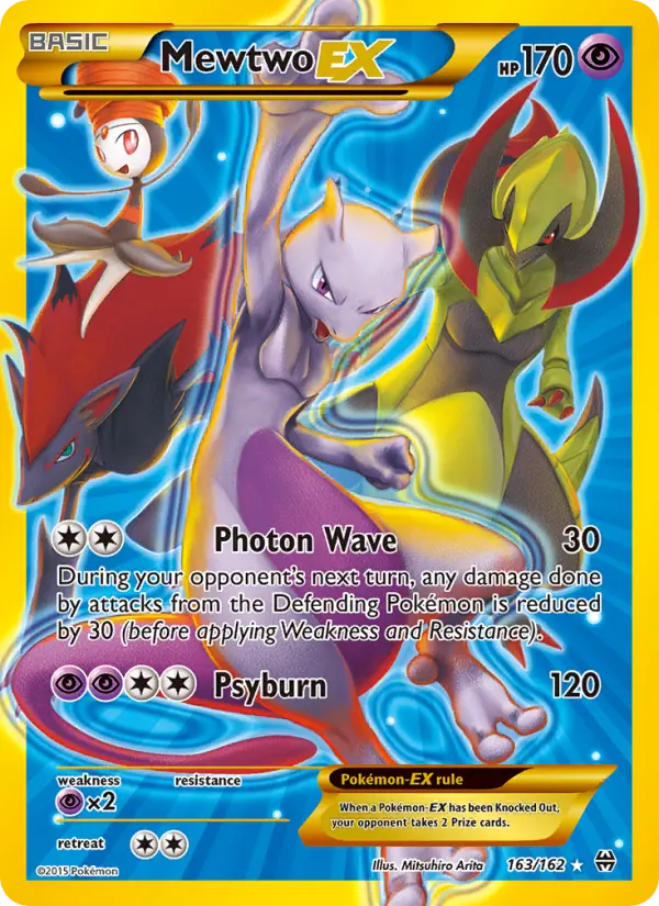 Mewtwo-EX 163 — the most expensive BREAKthrough card