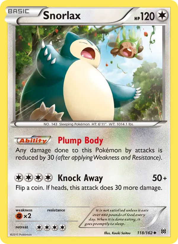 Snorlax 118 card from BREAKthrough