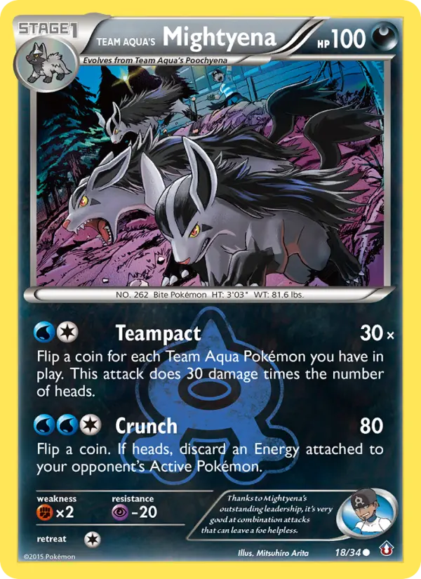 Team Aqua's Mightyena 18 card from Double Crisis