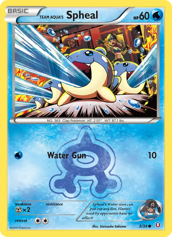Team Aqua's Spheal 3 card from Double Crisis