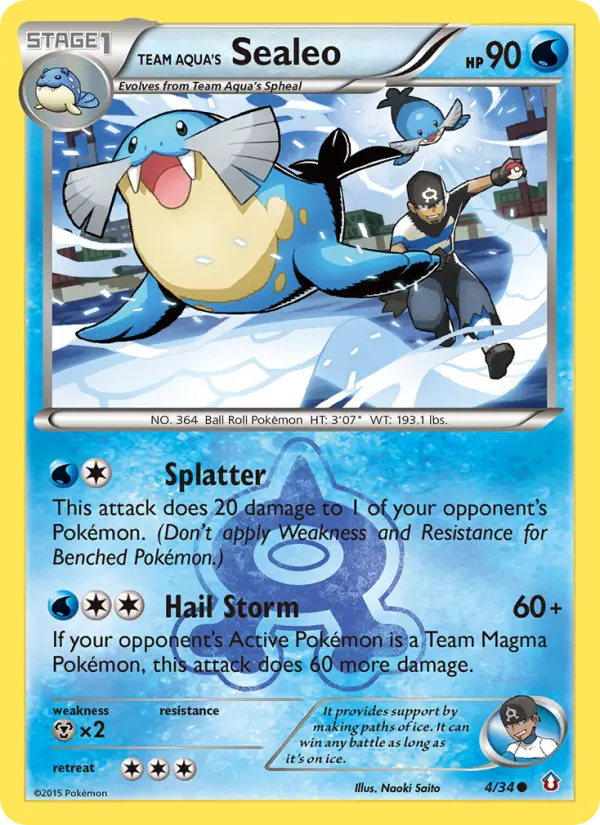 Team Aqua's Sealeo 4 card from Double Crisis