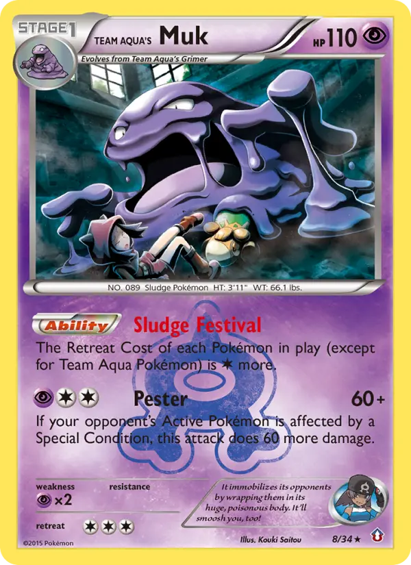 Team Aqua's Muk 8 — Double Crisis 8, Holofoil finish