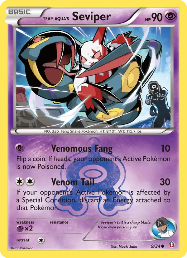 Team Aqua's Seviper 9 card from Double Crisis
