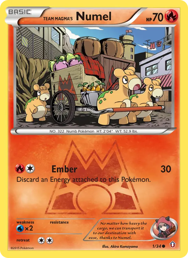 Team Magma's Numel 1 card from Double Crisis
