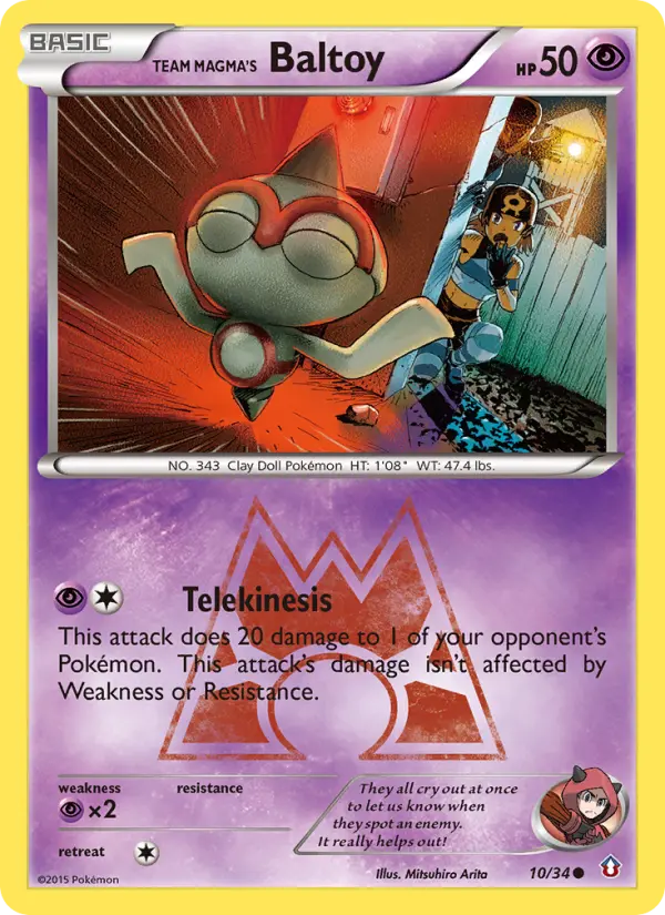 Team Magma's Baltoy 10 card from Double Crisis