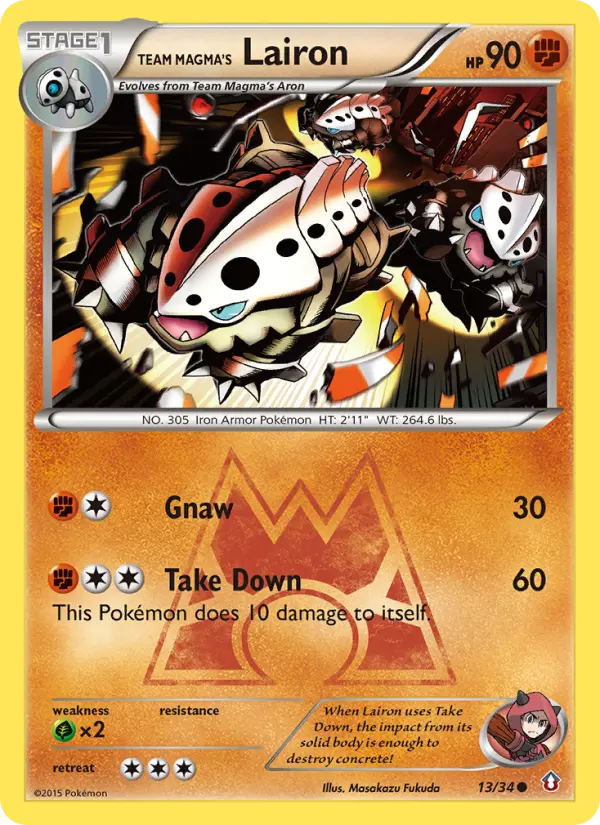Team Magma's Lairon 13 card from Double Crisis