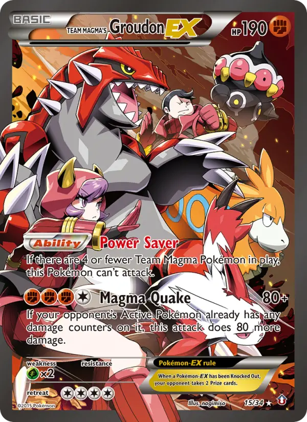 Team Magma's Groudon-EX 15 — Double Crisis 15, Holofoil finish