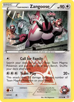 Team Magma's Zangoose 22 — Double Crisis