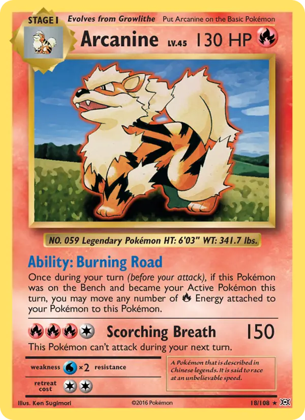 Arcanine 18 card from Evolutions