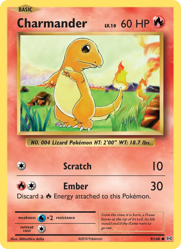 Charmander 9 card from Evolutions