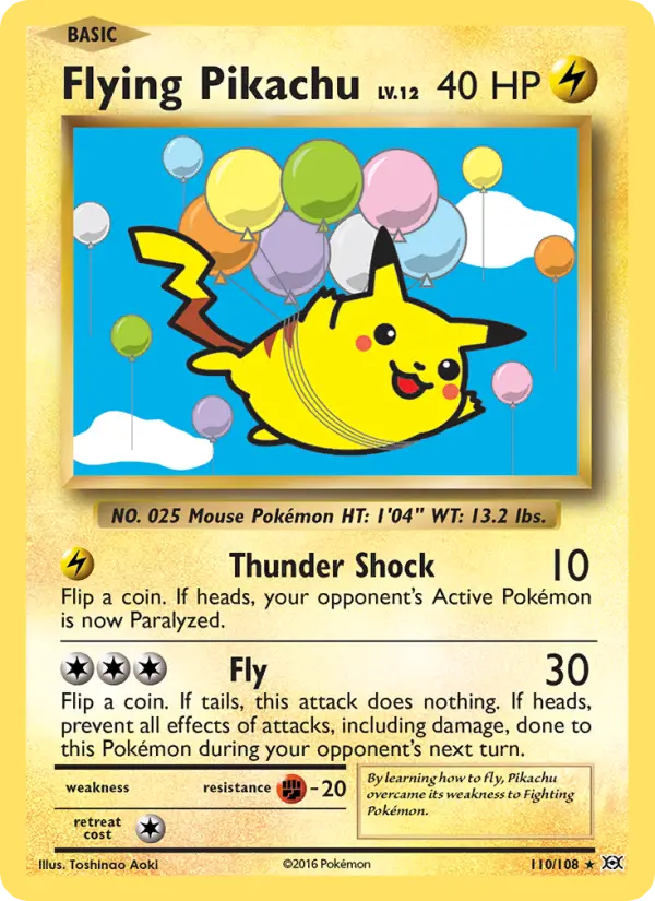 Flying Pikachu 110 card from Evolutions