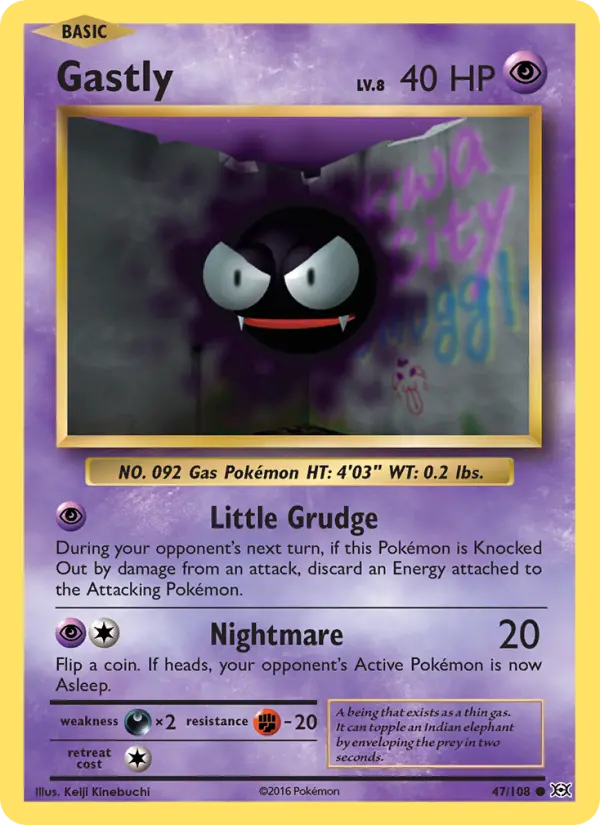 Gastly 47 card from Evolutions