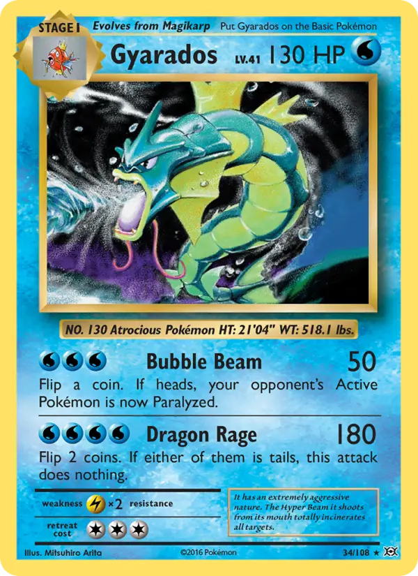 Gyarados 34 — Evolutions 34, Holofoil finish