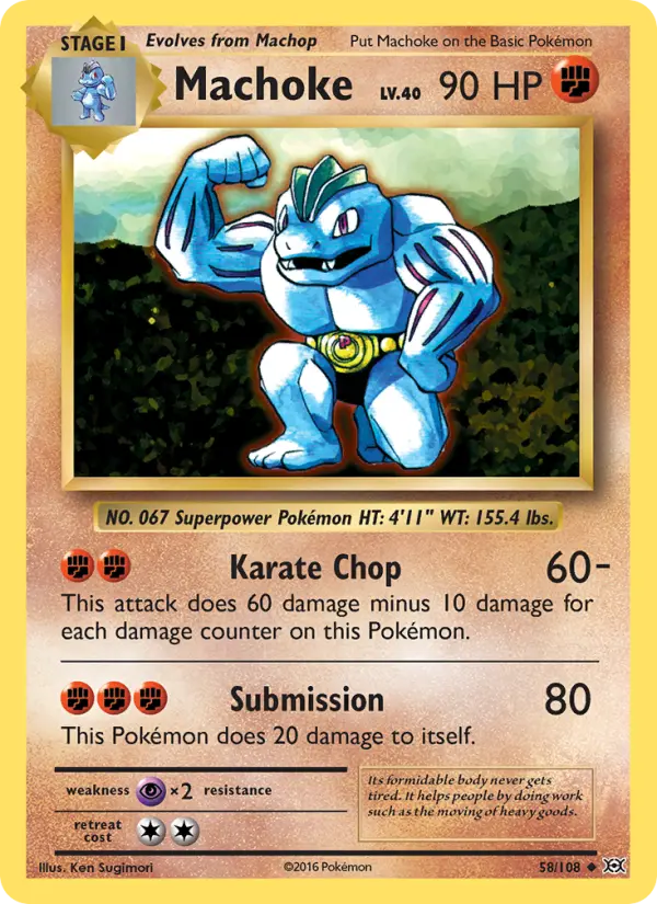 Machoke 58 card from Evolutions
