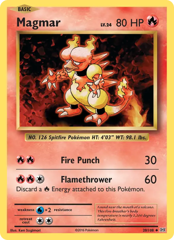 Magmar 20 card from Evolutions