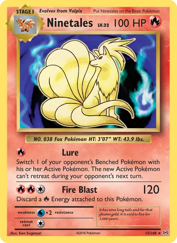 Ninetales 15 — Evolutions 15, Holofoil finish