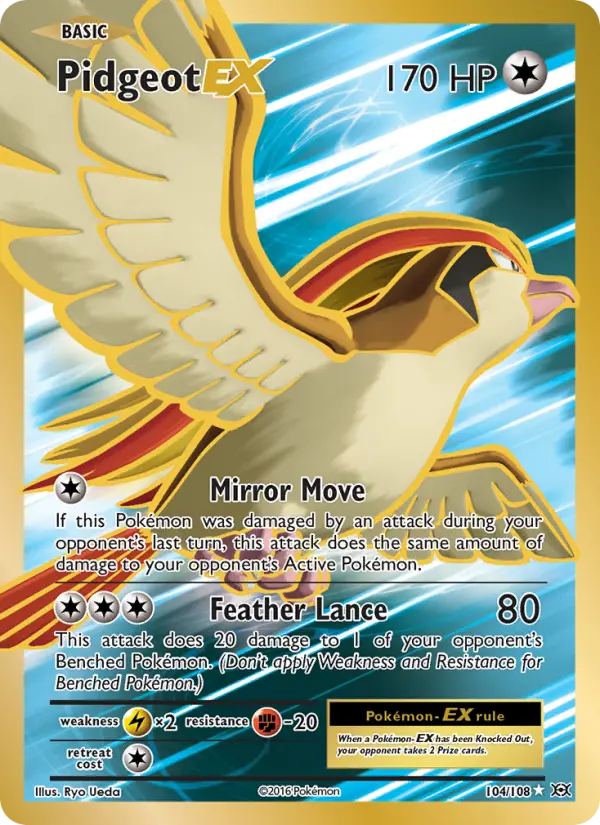 Pidgeot-EX 104 card from Evolutions