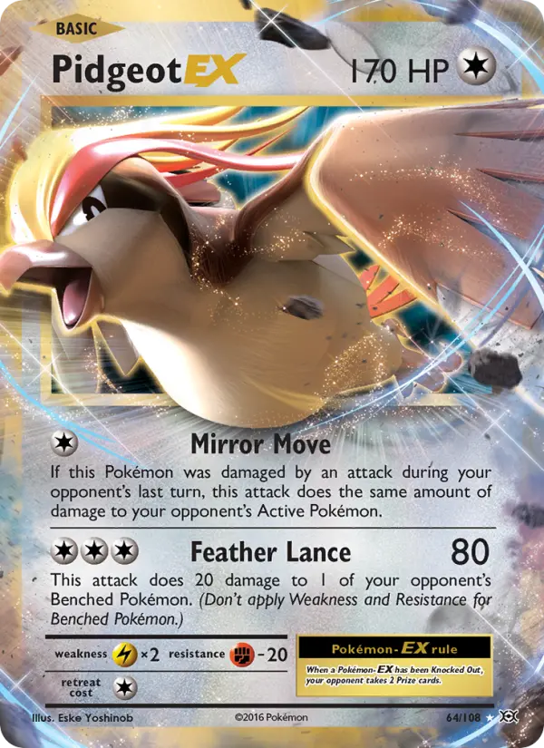 Pidgeot-EX 64 — Evolutions 64, Holofoil finish