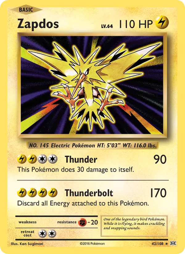 Zapdos 42 — Evolutions 42, Holofoil finish
