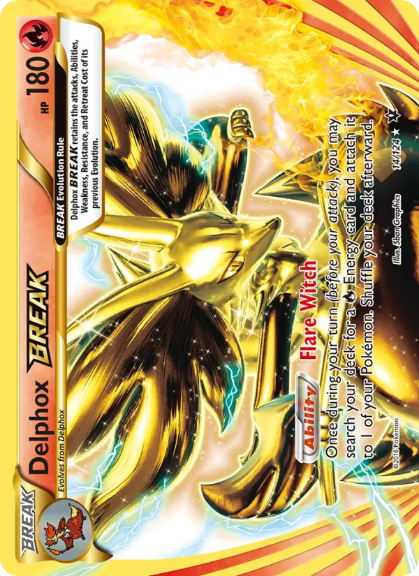 Delphox BREAK 14 — Fates Collide 14, Holofoil finish