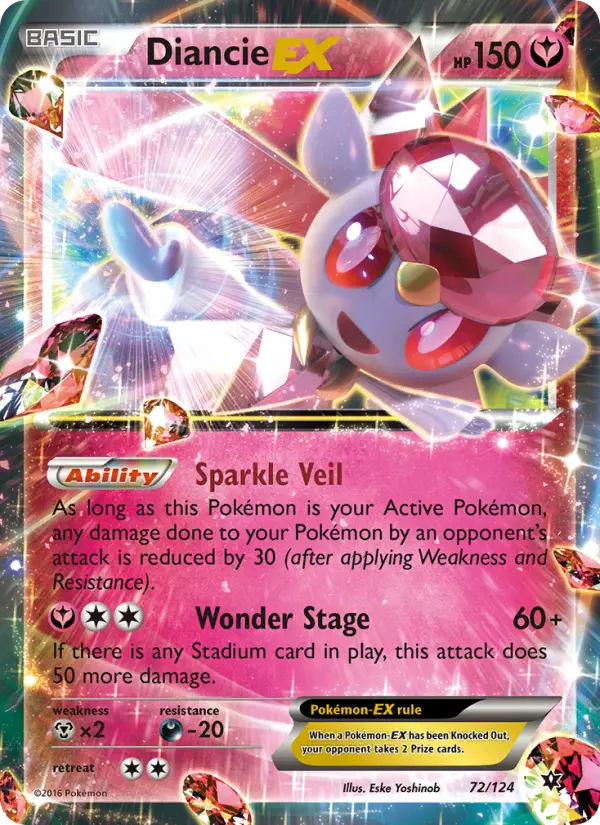 Diancie-EX 72 — Fates Collide 72, Holofoil finish