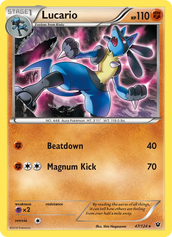 Lucario 47 card from Fates Collide