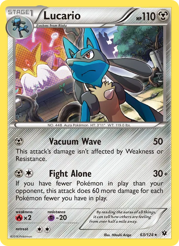 Lucario 63 — Fates Collide 63, Holofoil finish