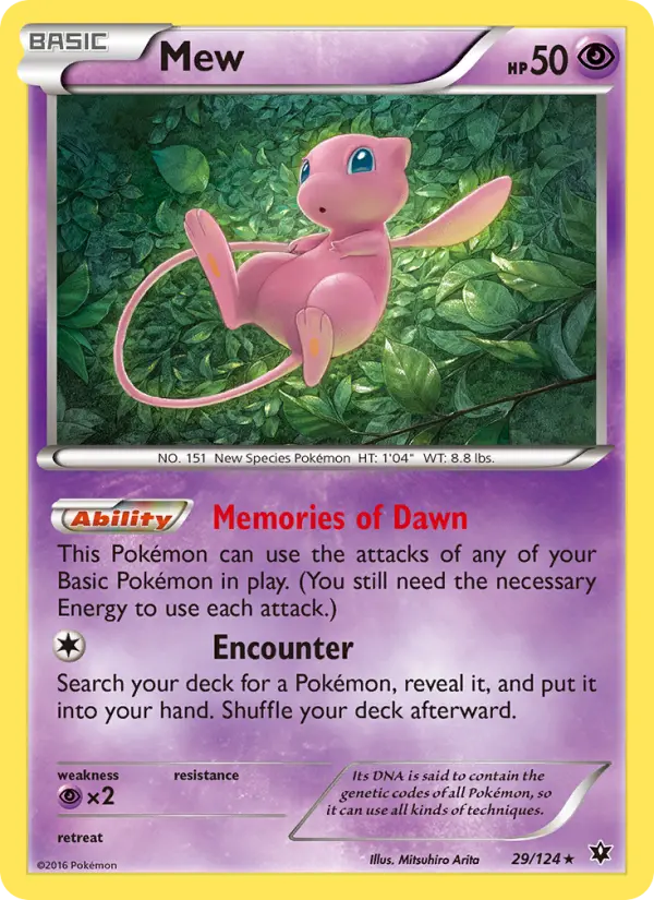 Mew 29 card from Fates Collide