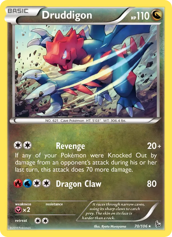 Druddigon 70 — Flashfire 70, Holofoil finish