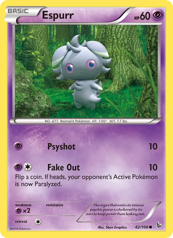 Espurr 42 card from Flashfire