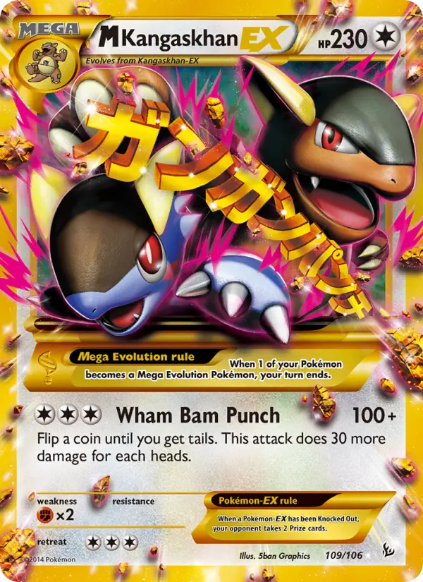 M Kangaskhan-EX 109 — Flashfire 109, Holofoil finish