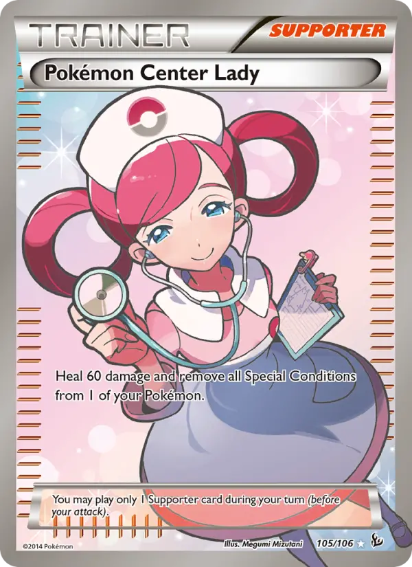 Pokémon Center Lady 105 — Flashfire 105, Holofoil finish