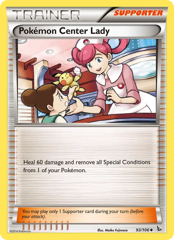 Pokémon Center Lady 93 card from Flashfire