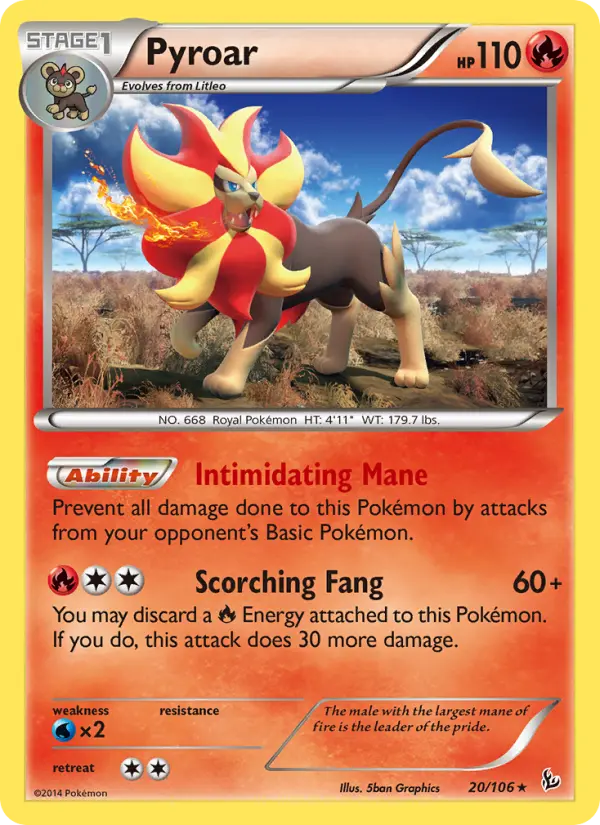 Pyroar 20 card from Flashfire