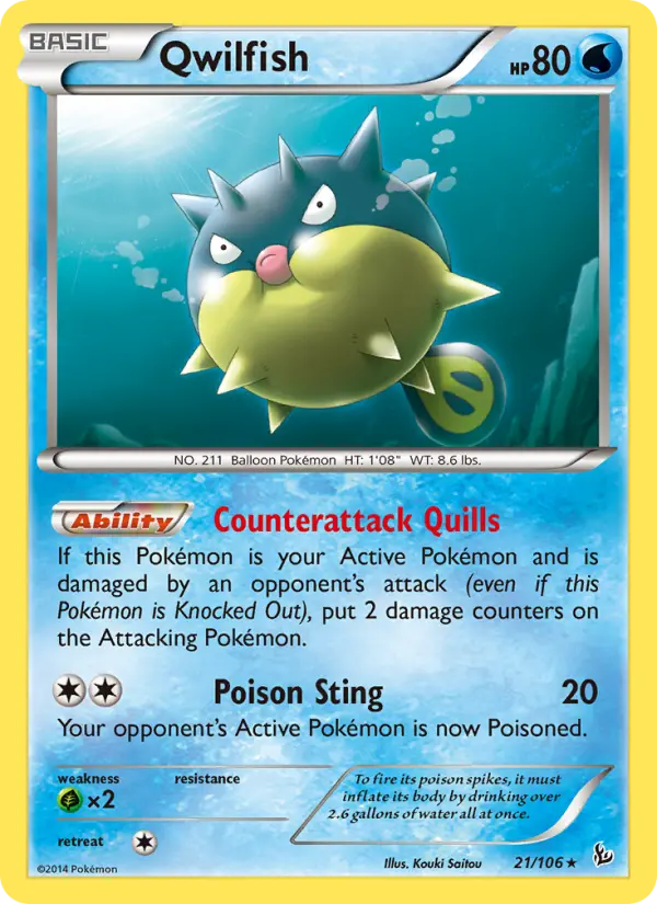 Qwilfish 21 card from Flashfire