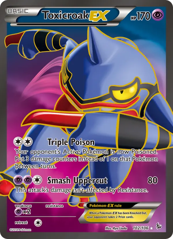 Toxicroak-EX 102 card from Flashfire