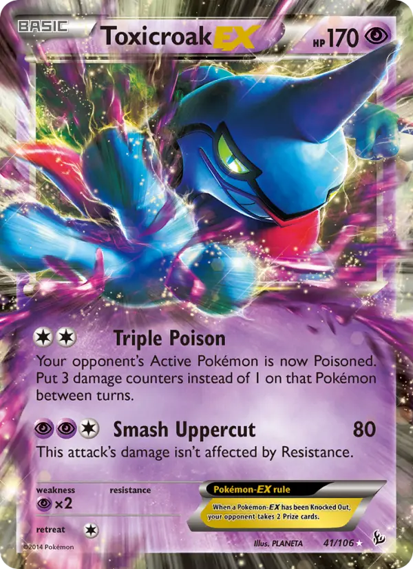 Toxicroak-EX 41 — Flashfire 41, Holofoil finish