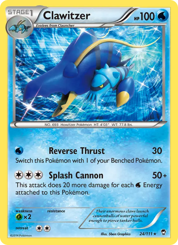 Clawitzer 24 — Furious Fists 24, Holofoil finish