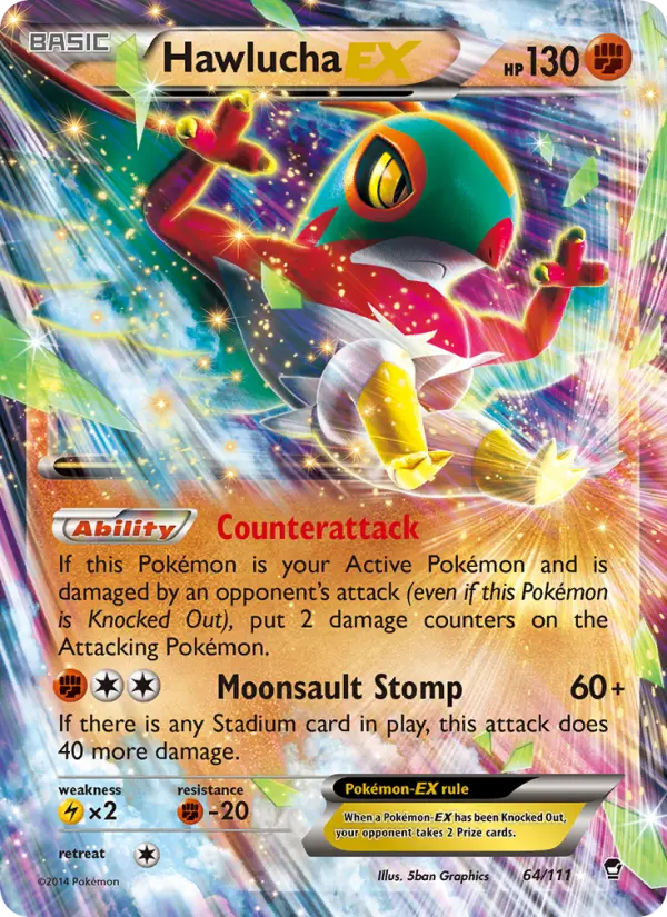 Hawlucha-EX 64 card from Furious Fists