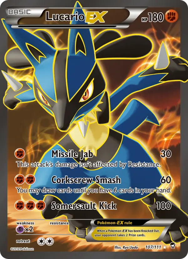 Lucario-EX 107 — Furious Fists 107, Holofoil finish
